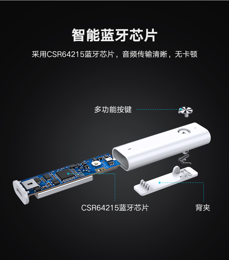 沐鸣2蓝牙5.0音频接收器，aptX无损音质有线耳机变无线
