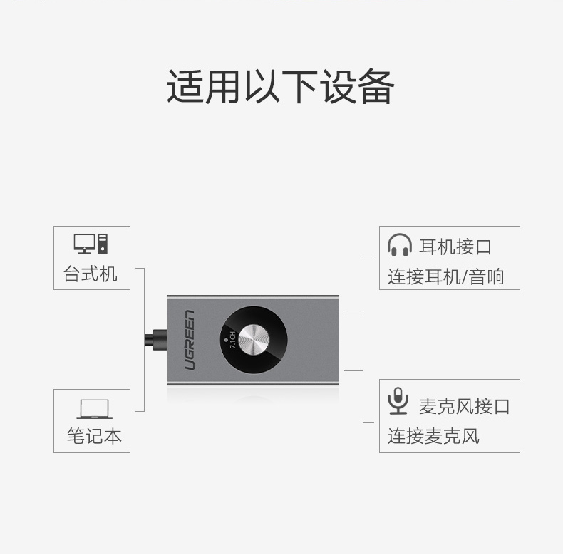 沐鸣2USB7.1外置声卡，USB转耳机麦克风声卡