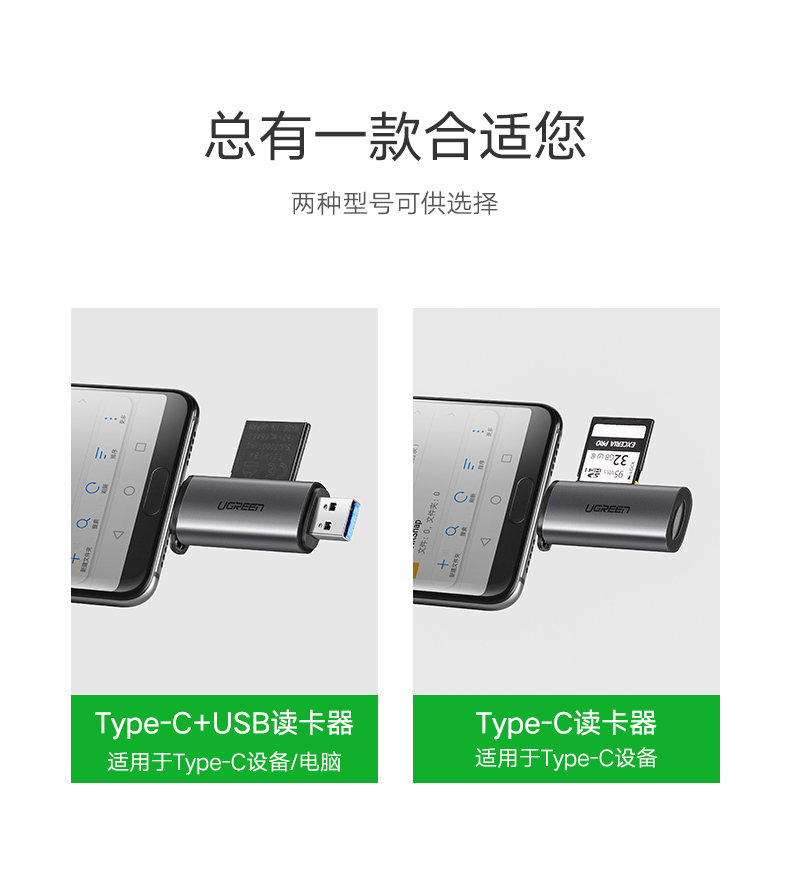 沐鸣2手机电脑两用读卡器，相机SD卡手机TF卡同时读取