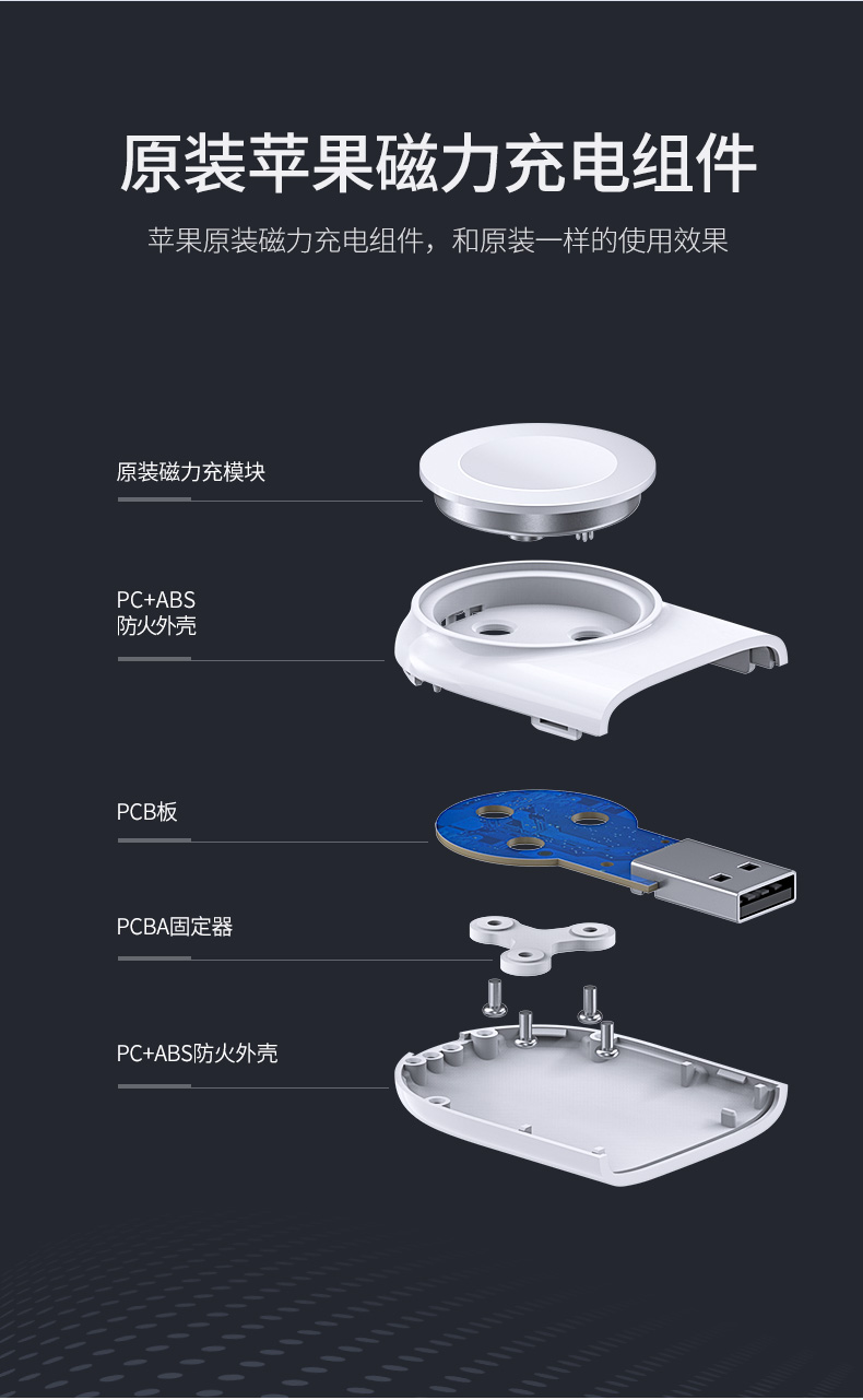 沐鸣2iWatch充电器，MFi认证苹果手表无线磁力充电线