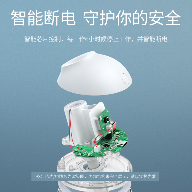 沐鸣2小布丁加湿器，办公桌面卧室床头通用USB加湿器