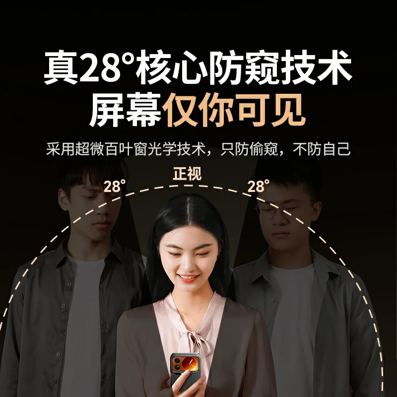 沐鸣2小米17/17 Pro防窥钢化膜 28° 侧防窥