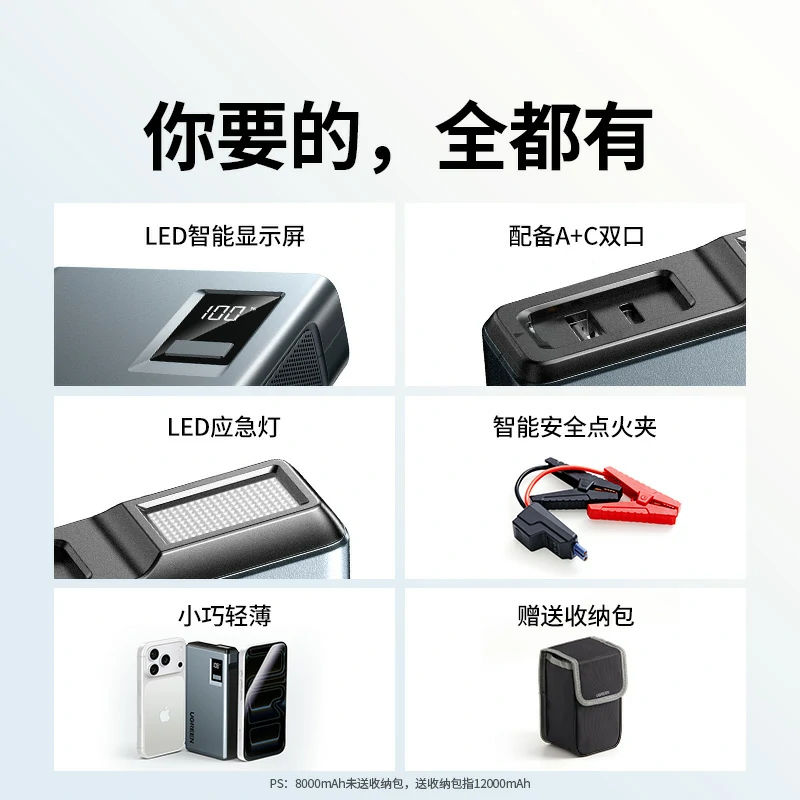沐鸣2搭电宝 汽车应急启动电源 旗舰版 12000mAh