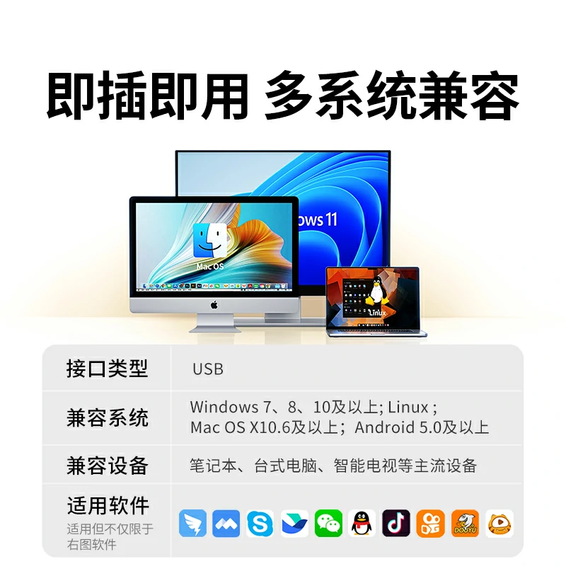 沐鸣2USB外置摄像头 2K高清