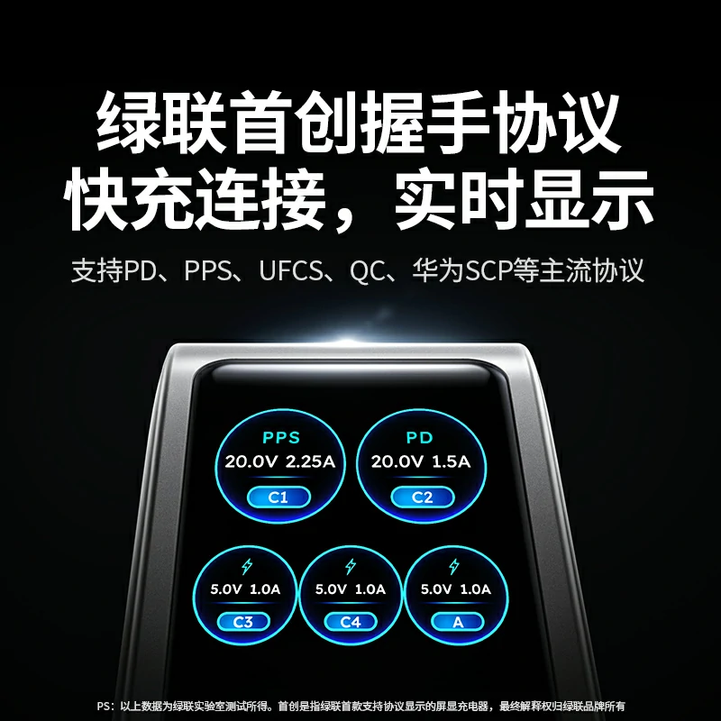 沐鸣2速显充 100W快充屏显氮化镓五口充电器