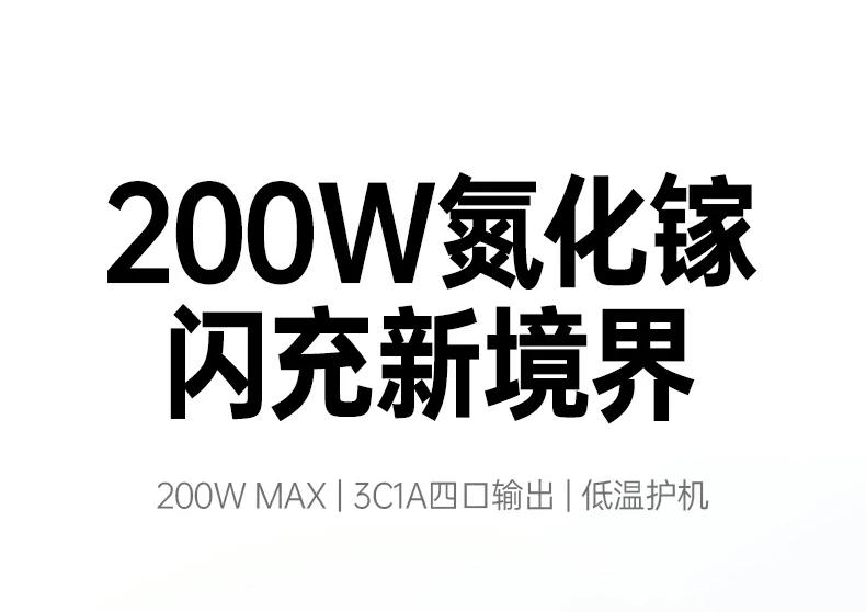 沐鸣2200W 3C1A氮化镓快充充电器X764全景图，展示外观与接口设计