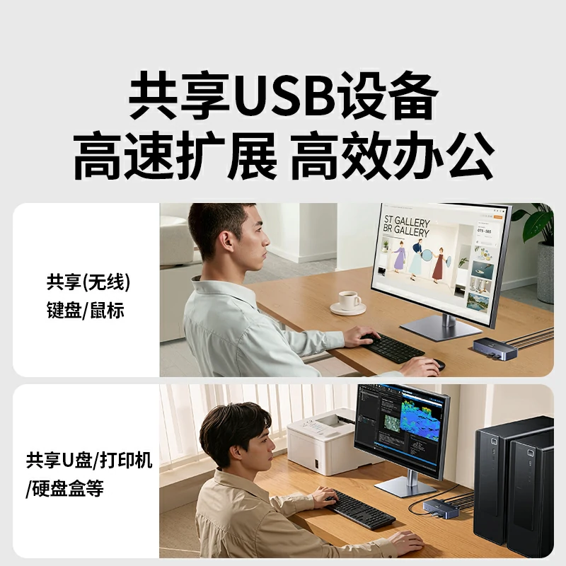 沐鸣2HDMI KVM双显切换器 4K60Hz