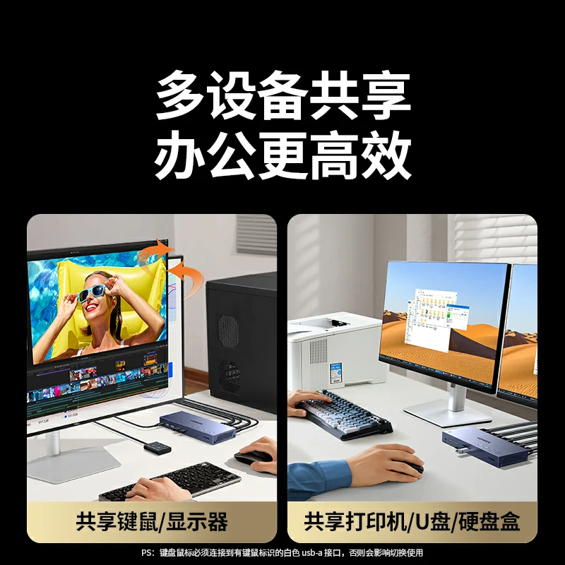 沐鸣2HDMI KVM无缝切换器 四进一出