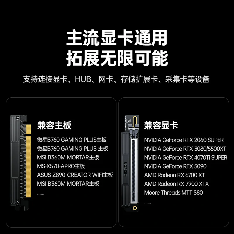 沐鸣2PCIe4.0x16显卡延长线20cm