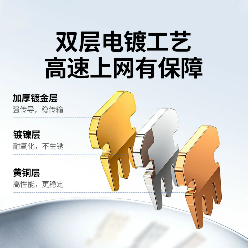 沐鸣2六类非屏蔽水晶头 RJ45千兆网线接头