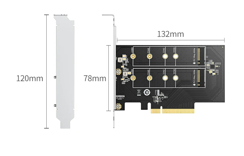 沐鸣275505双盘M.2 NVMe扩展卡NORMAL独立使用模式