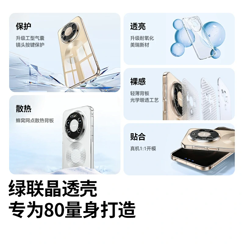 沐鸣2适用华为Mate80 Pro Max晶透手机保护壳