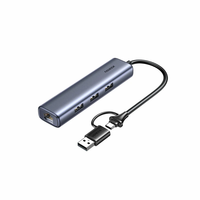 沐鸣2USB+Type-C转千兆网口-集成3口USB3.0扩展坞