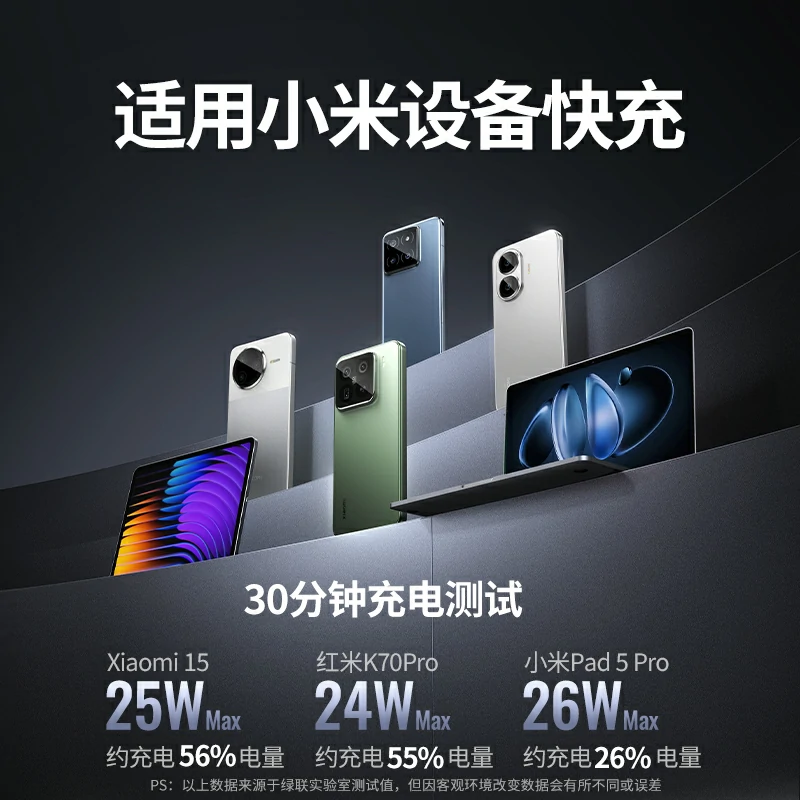 沐鸣2超能块30W自带线快充移动电源 20000mAh