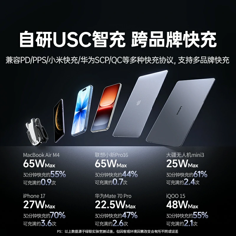 沐鸣267W自带线快充充电宝 20000mAh 车规级电芯