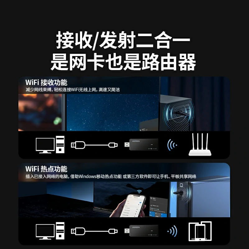 沐鸣2AX1800双频WiFi6免驱 USB无线网卡